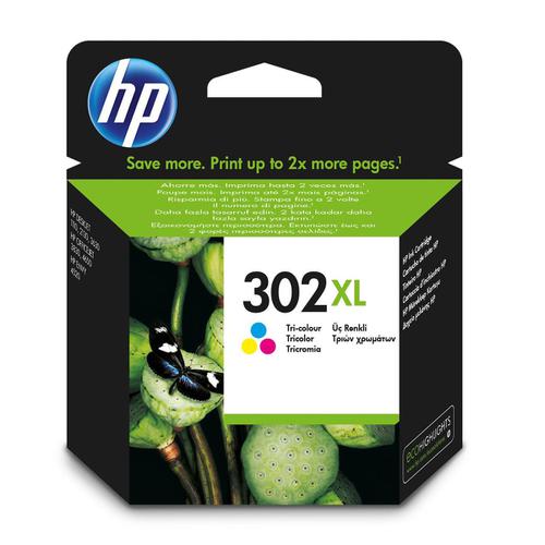 Hewlett Packard [HP] No.302XL Ink Cartridge High Yield 8ml Page Life 330pp Tri-Colour Ref F6U67AE