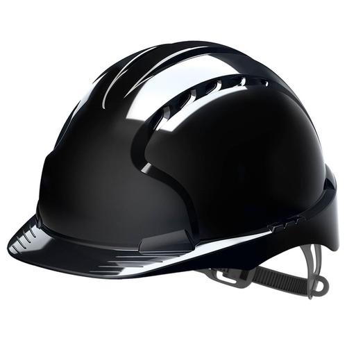 JSP EVO2 Safety Helmet HDPE 6-point Polyethylene Harness EN397 Standard Black Ref AJF030-001-1G1