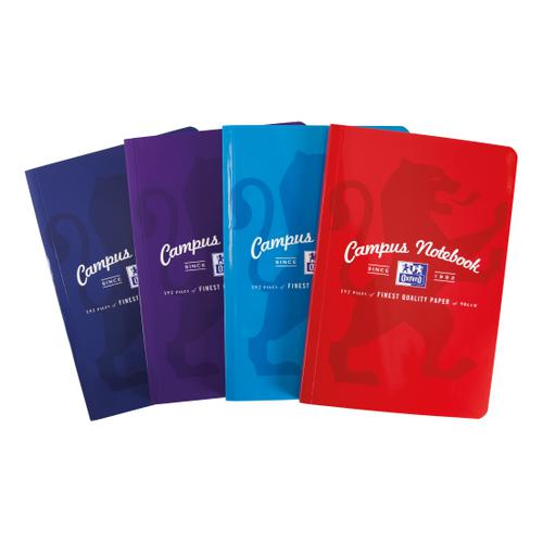 Oxford Campus Notebook Casebound 90gsm Ruled and Margin 192pp B5 Assorted Ref 400086277 [Pack 5]