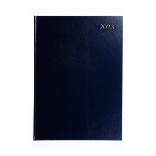 5+Star+Office+2024+Diary+Day+to+Page+Casebound+and+Sewn+Vinyl+Coated+Board+A5+210x148mm+Black.