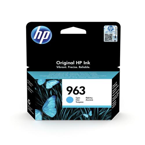 Hewlett Packard 963 Inkjet Cartridge Page Life 700pp 10.7ml Cyan Ref 3JA23AE