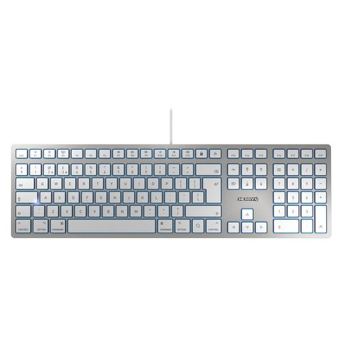 Cherry KC6000 Wired Mac Slim Keyboard Silver Ref JK-1610GB-1