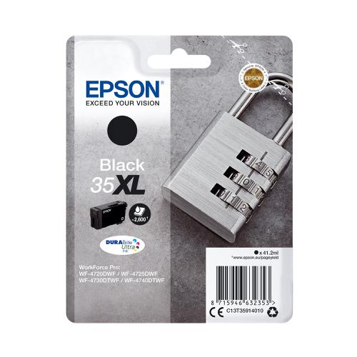 Epson 35XL Inkjet Cartridge High Yield Page Life 2600pp 41.2ml Black Ref C13T35914010