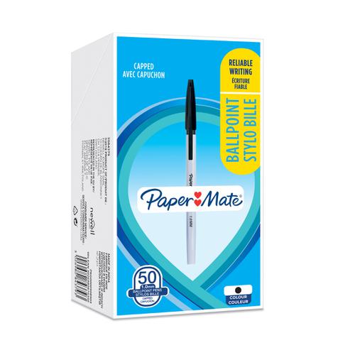 Paper+Mate+Ball+Point+Pen+1.0mm+Capped+Black+Ref+2084379+%5BBox+50%5D