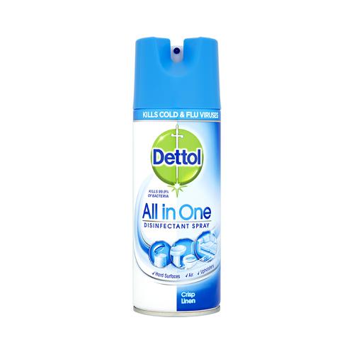 Dettol All in One Disinfectant Spray Crisp Linen 400ml Ref RB791301