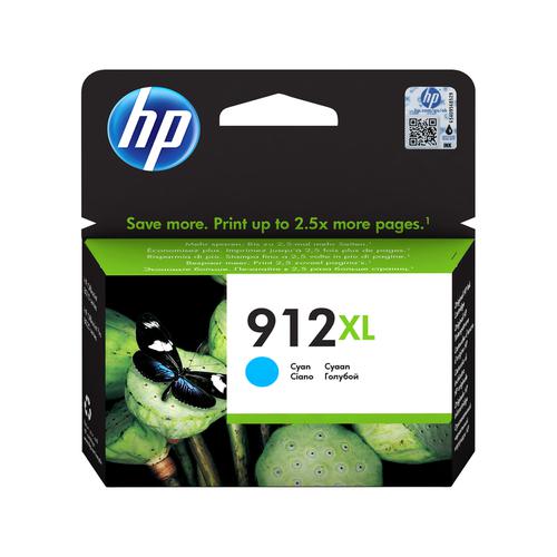 Hewlett Packard 912XL Inkjet Cartridge High Yield Page Life 825pp 9.9ml Cyan Ref 3YL81AE