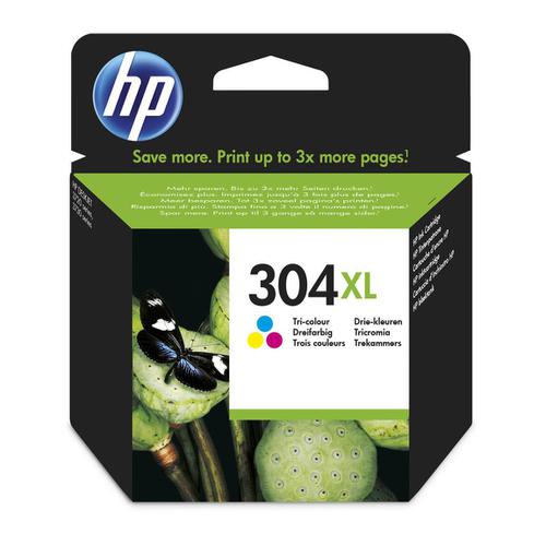 Hewlett+Packard+%5BHP%5D+No.304XL+Inkjet+Cartridge+High+Yield+Page+Life+300pp+7ml+Tri-Colour+Ref+N9K07AE