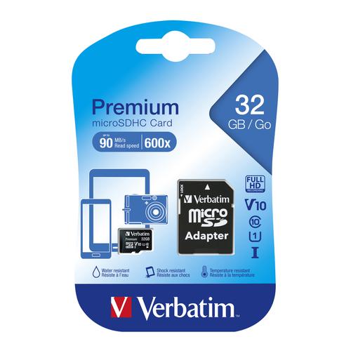 Verbatim+Micro+SDHC+Card+Including+Adapter+32GB+Black+Ref+44083