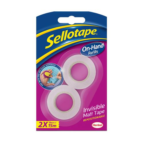 Sellotape+On-Hand+Refill+Invisible+Tape+18mm+x+15m+%5BPack+2%5D