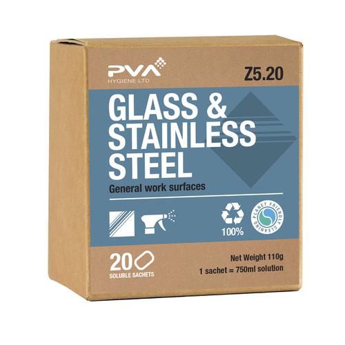 PVA Glass & Stainless Steel Cleaner Sachets Ref 4018018 [Pack 20]