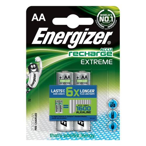 Energizer+Battery+Rechargeable+NiMH+Capacity+2300mAh+HR6+1.2V+AA+Ref+E300624500+%5BPack+2%5D