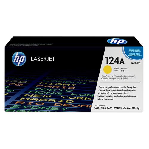 HP 124A Laser Toner Cartridge Page Life 2000pp Yellow Ref Q6002A