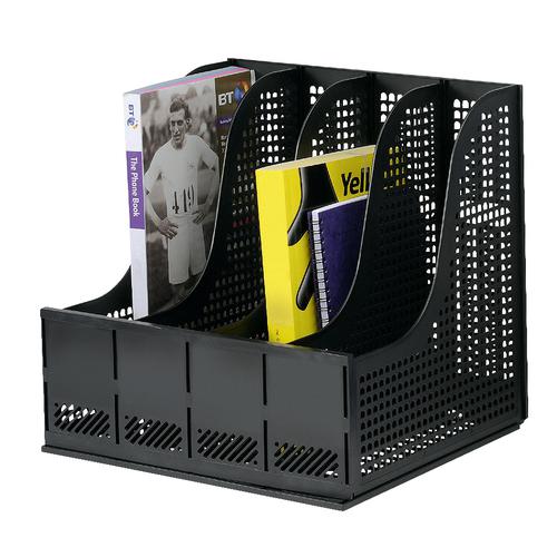 Storage+Rack+for+Lever+Arch+Polypropylene+4+Sections+Black