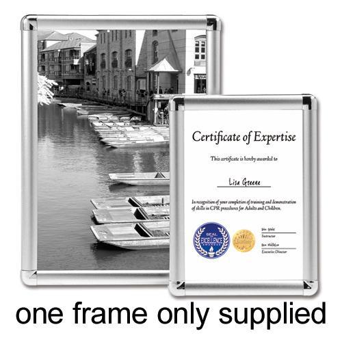 5+Star+Facilities+Clip+Display+Frame+Aluminium+with+Fixings+Front-loading+A4+210x13x297mm+Silver