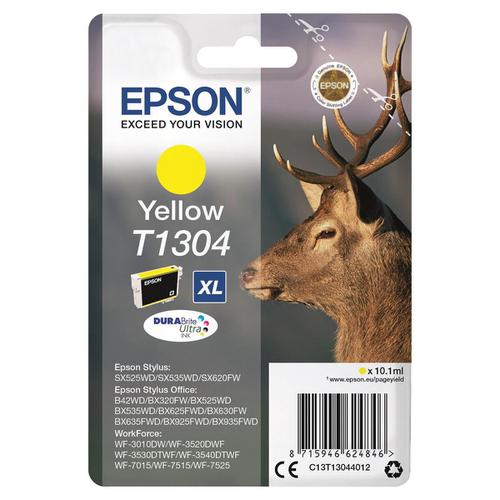 Epson+T1304+Inkjet+Cartridge+Stag+XL+1005pp+10.1ml+Yellow+Ref+C13T13044012