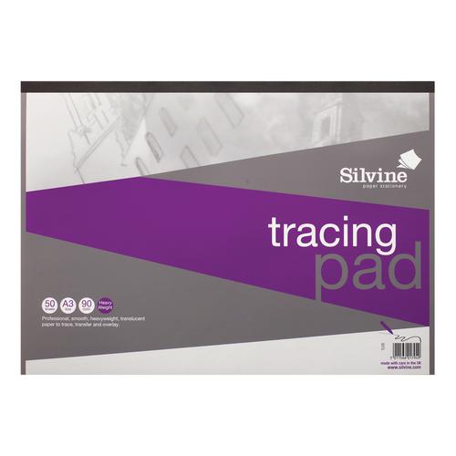 Silvine+Professional+Tracing+Pad+Acid+Free+Paper+90gsm+50+Sheets+A3