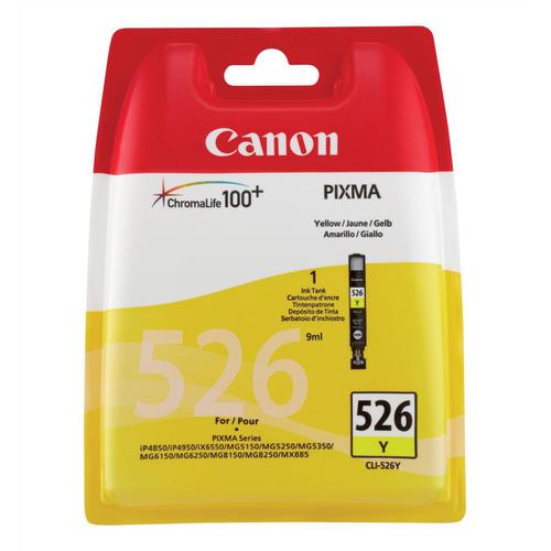 Canon+CLI-526Y+Inkjet+Cartridge+Page+Life+202pp+9ml+Yellow+Ref+4543B001