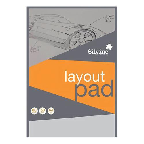 Ref A3LP Silvine A3 Professional Layout Pad 80 Pages Semi Transparent 50gsm Paper 