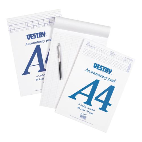 Vestry+Accountants+Pad+8+Cash+Column+80+Leaf+A4+Ref+CV2064
