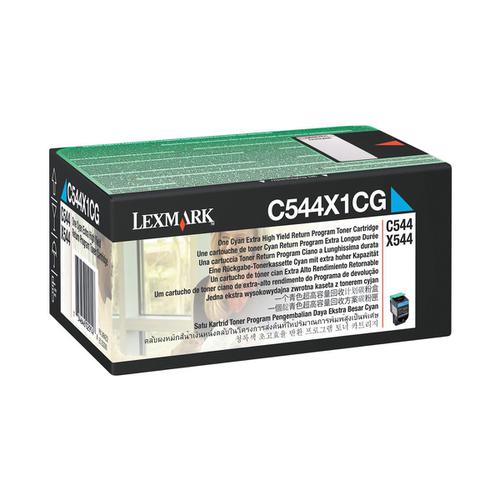 Lexmark C544/X544 Laser Toner Cartridge RP Extra High Yield Page Life 4000pp Cyan Ref C544X1CG