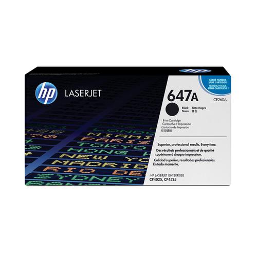 HP 647A Laser Toner Cartridge Page Life 8500pp Black Ref CE260A