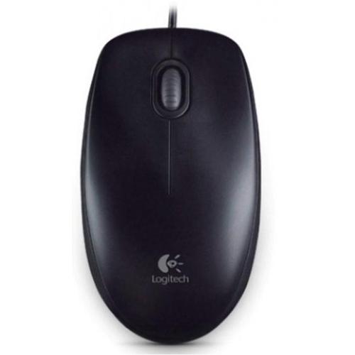 Logitech+B100+Mouse+USB+Wired+Optical+800dpi+3-Button+Cable+1.8m+Both+Handed+Black+Ref+910-003357