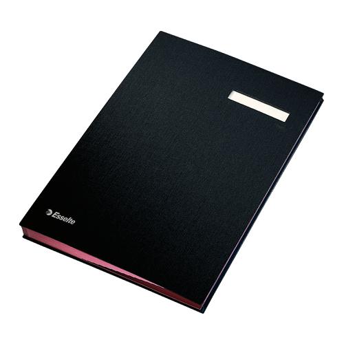 Signature+Book+20+Compartments+Durable+Blotting+Card+340x240mm+Black