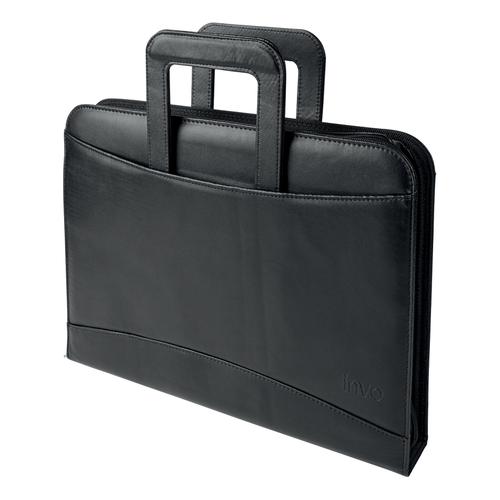 5+Star+Office+Zipped+Conference+Ring+Binder+with+Handles+Capacity+60mm+Leather+Look+A4+Black