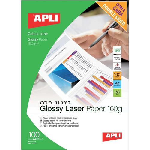 Apli+Laser+Paper+Glossy+Double-sided+160gsm+A4+Ref+11817+%5B100+Sheets%5D