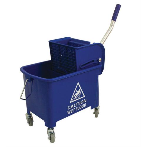 Mop Bucket Mobile Colour Coded with Handle 4 Castors 20 Litre Blue