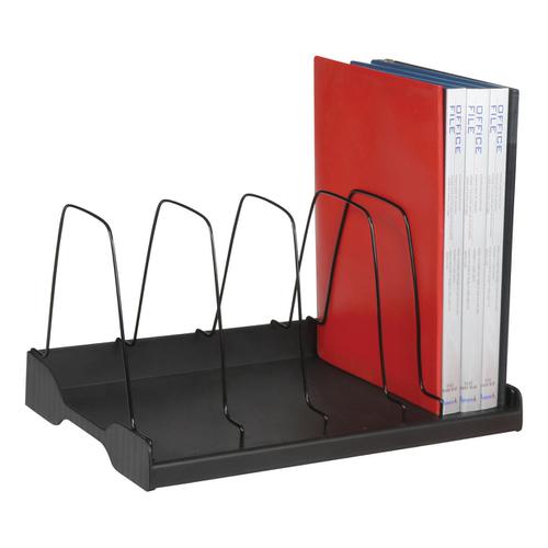 Adjustable+Book+Rack+6+Wire+Dividers+W388xD275xH220mm+Black