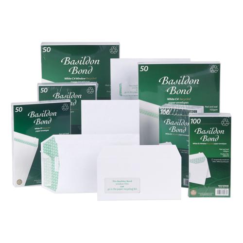 Basildon+Bond+Envelopes+FSC+Recycled+Wallet+Peel+%26+Seal+120gsm+DL+220x110mm+White+Ref+F80275+%5BPack+100%5D