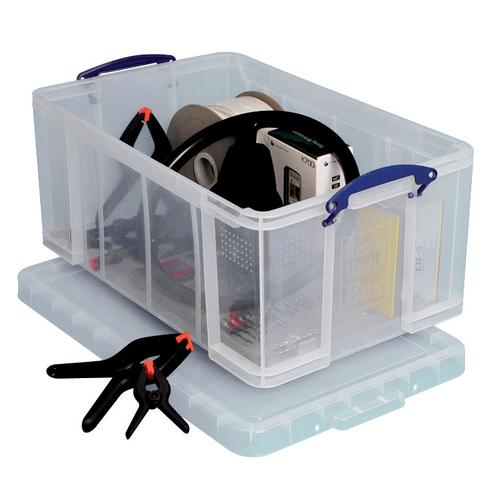 Really Useful Box 64 Litre Plastic Storage Box Clear 