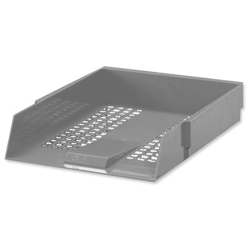 5 Star Office Letter Tray High-impact Polystyrene Foolscap Grey