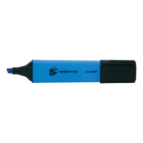 5 Star Office Highlighter Chisel Tip 1-5mm Line Blue [Pack 12]