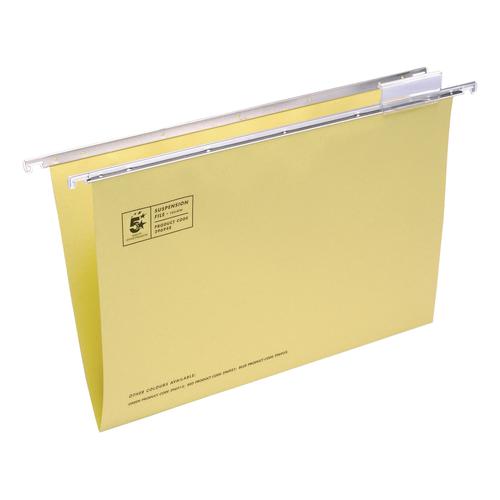 5+Star+Office+Suspension+File+with+Tabs+and+Inserts+Manilla+15mm+V-base+180gsm+Foolscap+Yellow+%5BPack+50%5D