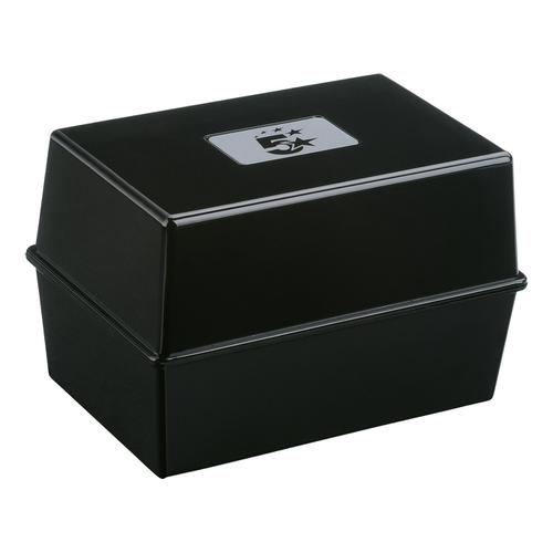 5+Star+Office+Card+Index+Box+Capacity+250+Cards+5x3in+127x76mm+Black