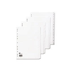 PremierTeam Dividers 20-Part Recycled Card Multipunched A4 White