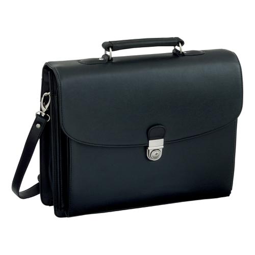 Alassio+Forte+Briefcase+with+Shoulder+Strap+5+Document+Sections+Leather-look+Black+Ref+92011