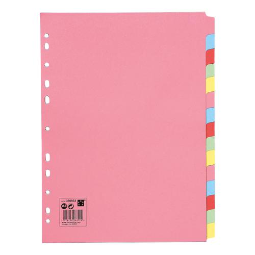 5+Star+Office+Subject+Dividers+15-Part+Recycled+Card+Multipunched+155gsm+A4+Assorted