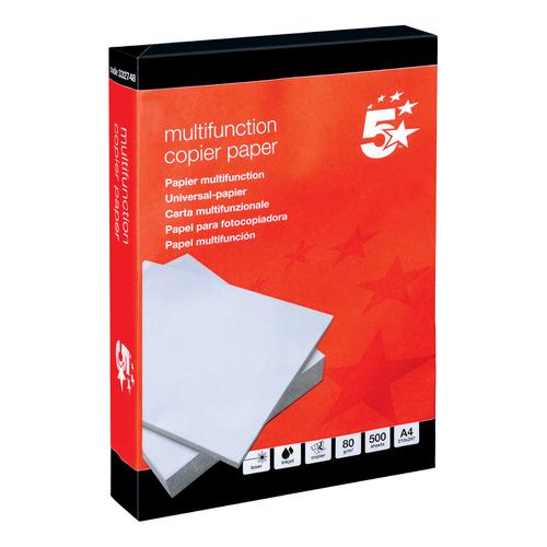 5 Star Office Copier Paper Multifunctional Ream-Wrapped 80gsm A4 White [500 Sheets]