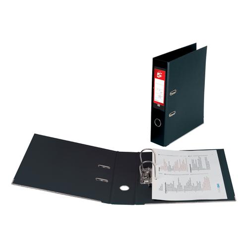 5 Star Office Lever Arch File Polypropylene Capacity 70mm A4 Black [Pack 10]