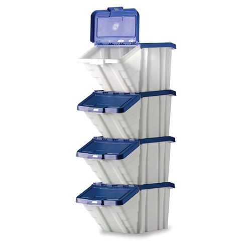 Storage+Container+Bin+50L+30kg+Load+W390xD630xH340mm+White+and+Blue+Lid+%5BPack+4%5D
