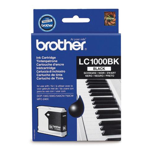 Brother Inkjet Cartridge Page Life 500pp Black Ref LC1000BK