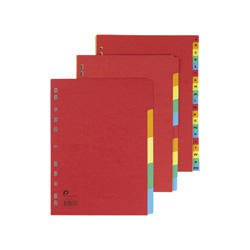 PremierTeam Dividers 5-Part Bright Colour A4 Assorted