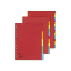 PremierTeam Dividers 10-Part Bright Colour A4 Assorted