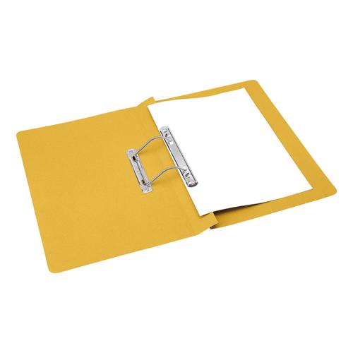 5 Star Office Transfer Spring File Mediumweight 285gsm Capacity 38mm Foolscap Yellow [Pack 50]