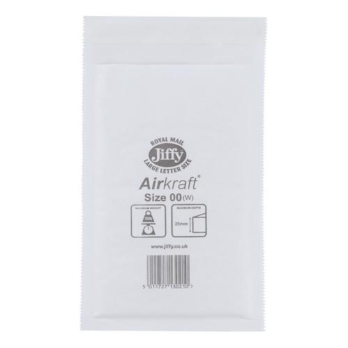 Jiffy+Airkraft+Bag+Bubble-lined+Peel+and+Seal+Size+00+115x195mm+White+Ref+JL-00+%5BPack+100%5D