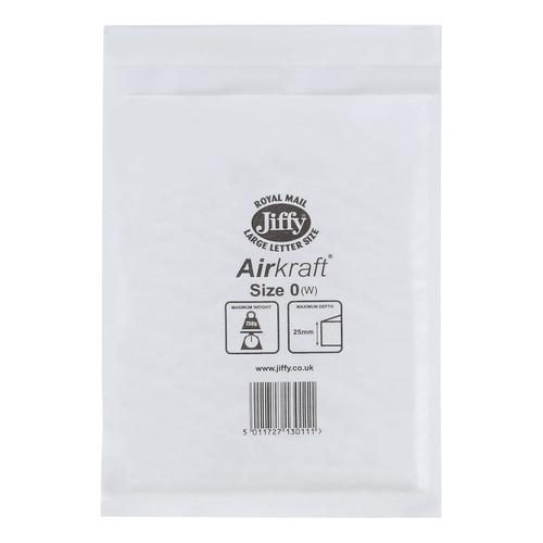 Jiffy+Airkraft+Bag+Bubble-lined+Peel+and+Seal+Size+0+White+140x195mm+Ref+JL-0+%5BPack+100%5D
