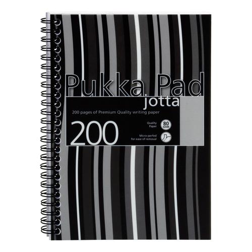 Pukka+Pad+Jotta+Notebook+Poly+Wirebound+80gsm+Ruled+Perforated+200pp+A5+Black+Ref+JP021-5+%5BPack+3%5D